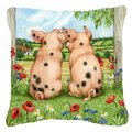 Jensendistributionservices Pigs Side by Side Debbie Cook Canvas Decorative Pillow MI2557480